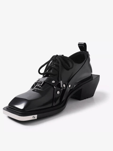 SQUARE TOE DERBY LEATHER SHOES st2046