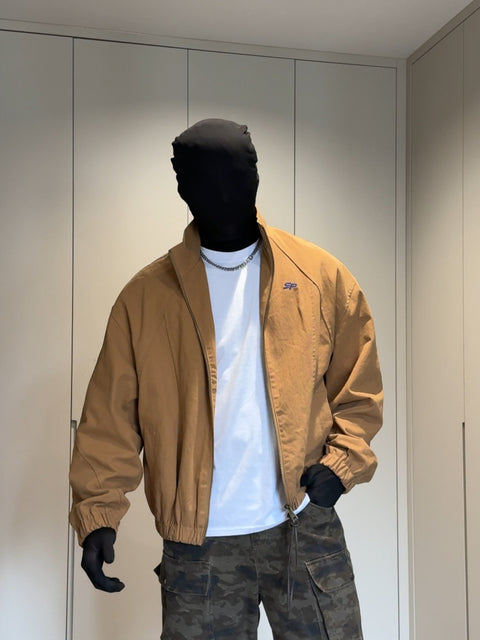 VINTAGE OVERSIZED WASHED UTILITY STAND COLLAR JACKET st5113