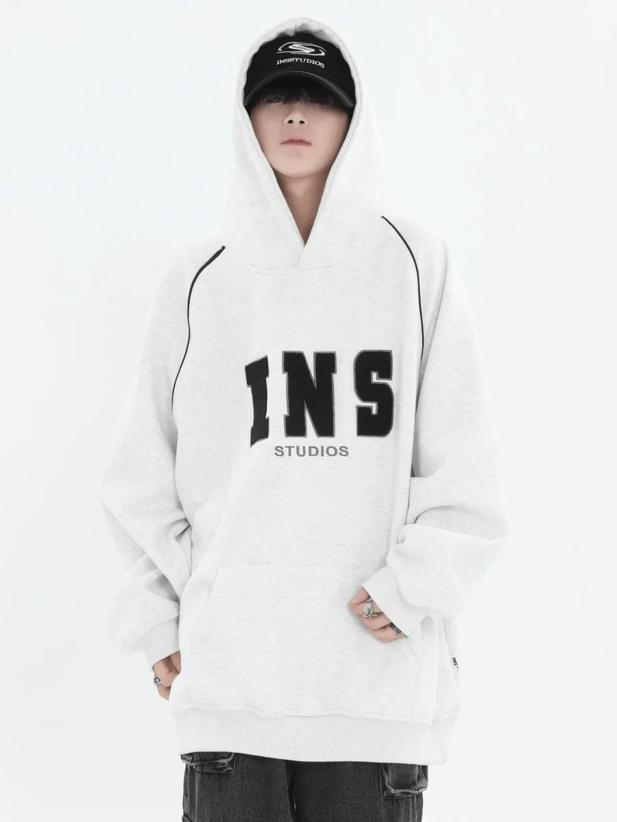 [INSstudios] AMERICAN FLOCKED LOGO HOODED ST560