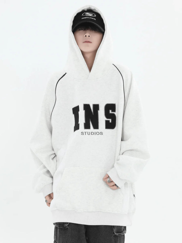 [INSstudios] AMERICAN FLOCKED LOGO HOODED ST560