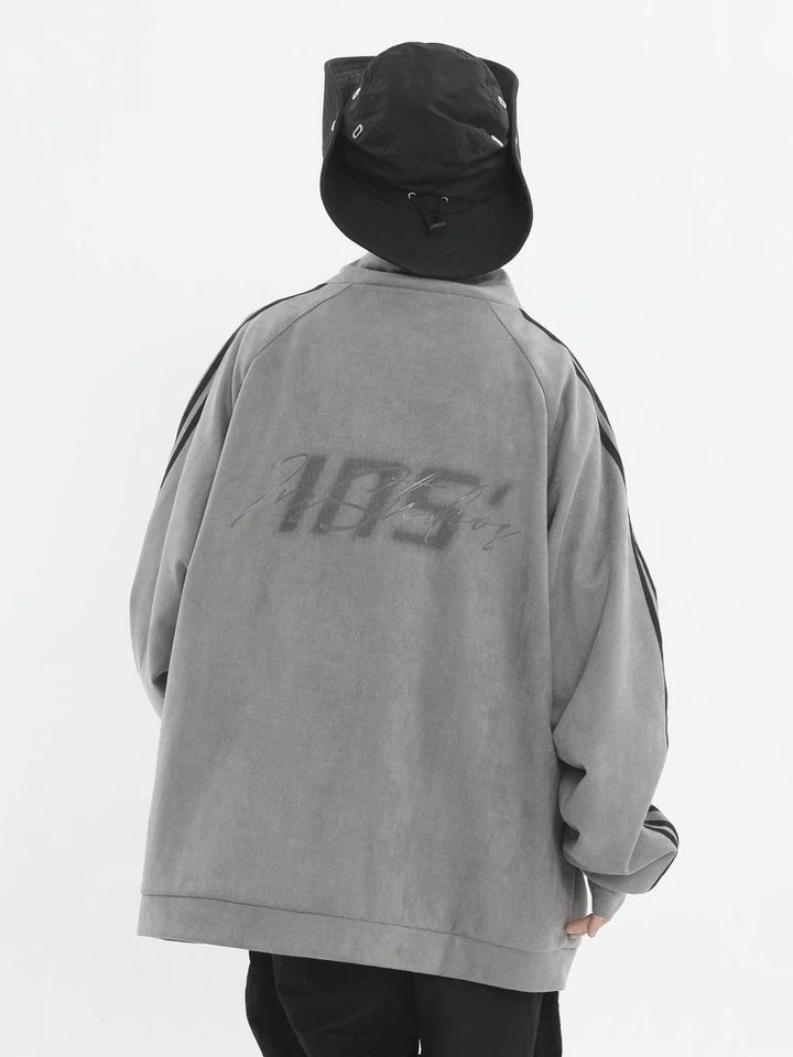 [INSstudios] STRIPED CASUAL ZIPPER JACKET ST1196