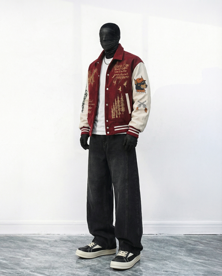 [WK] 패치 바시티 자수 재킷 st5030