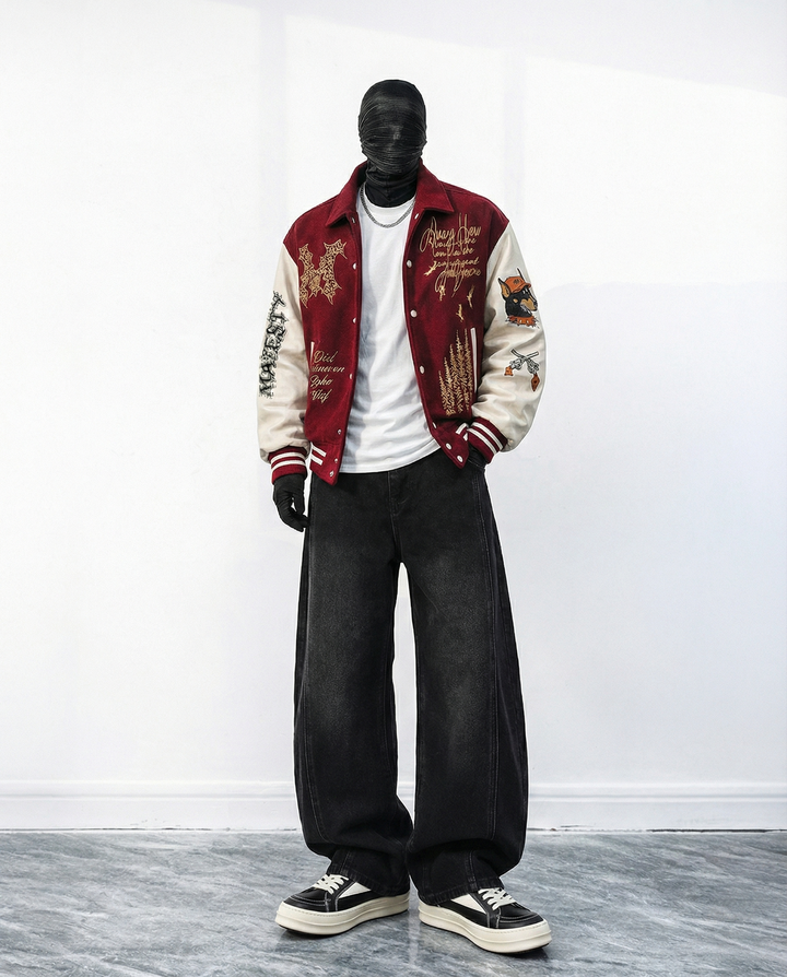 [WK] 패치 바시티 자수 재킷 st5030