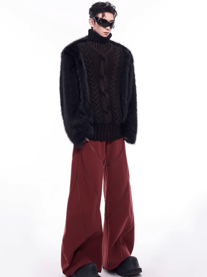 [STARTEXCEEDEND] Fur turtleneck sweater st2795