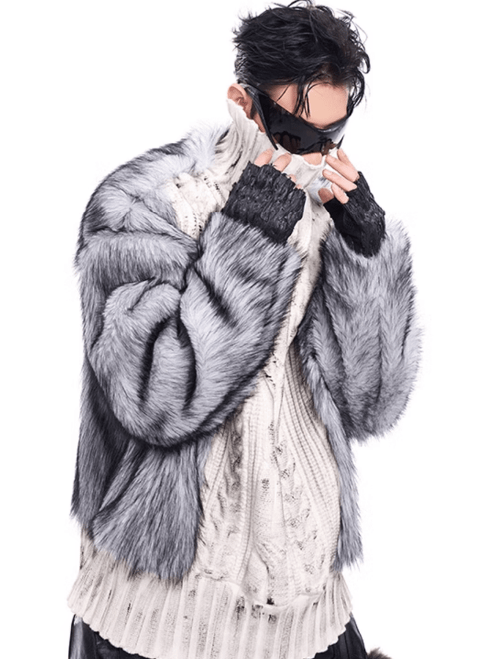 [STARTEXCEEDEND] Fur turtleneck sweater st2795
