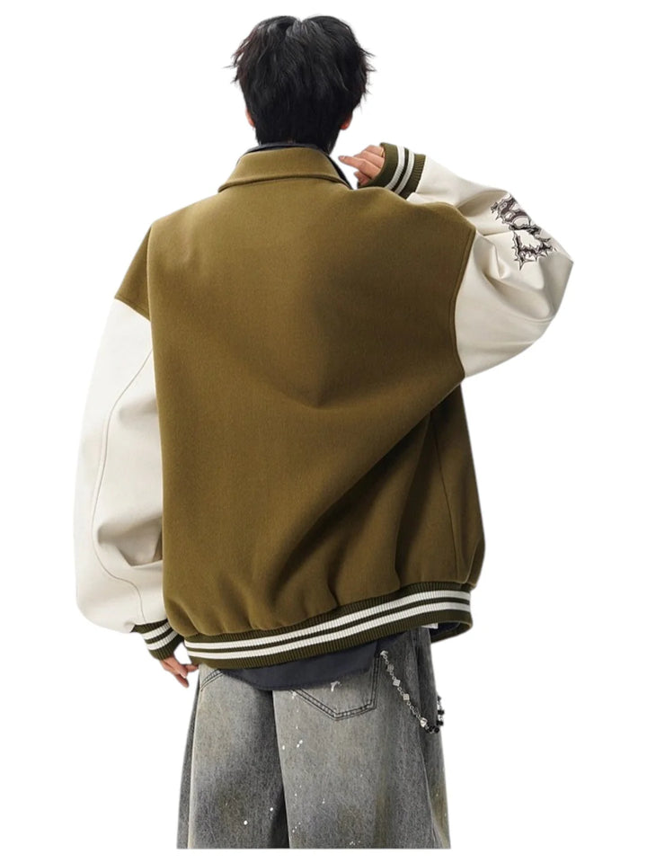 [W.K] PATCHED VARSITY EMBROIDERED JACKET st5030