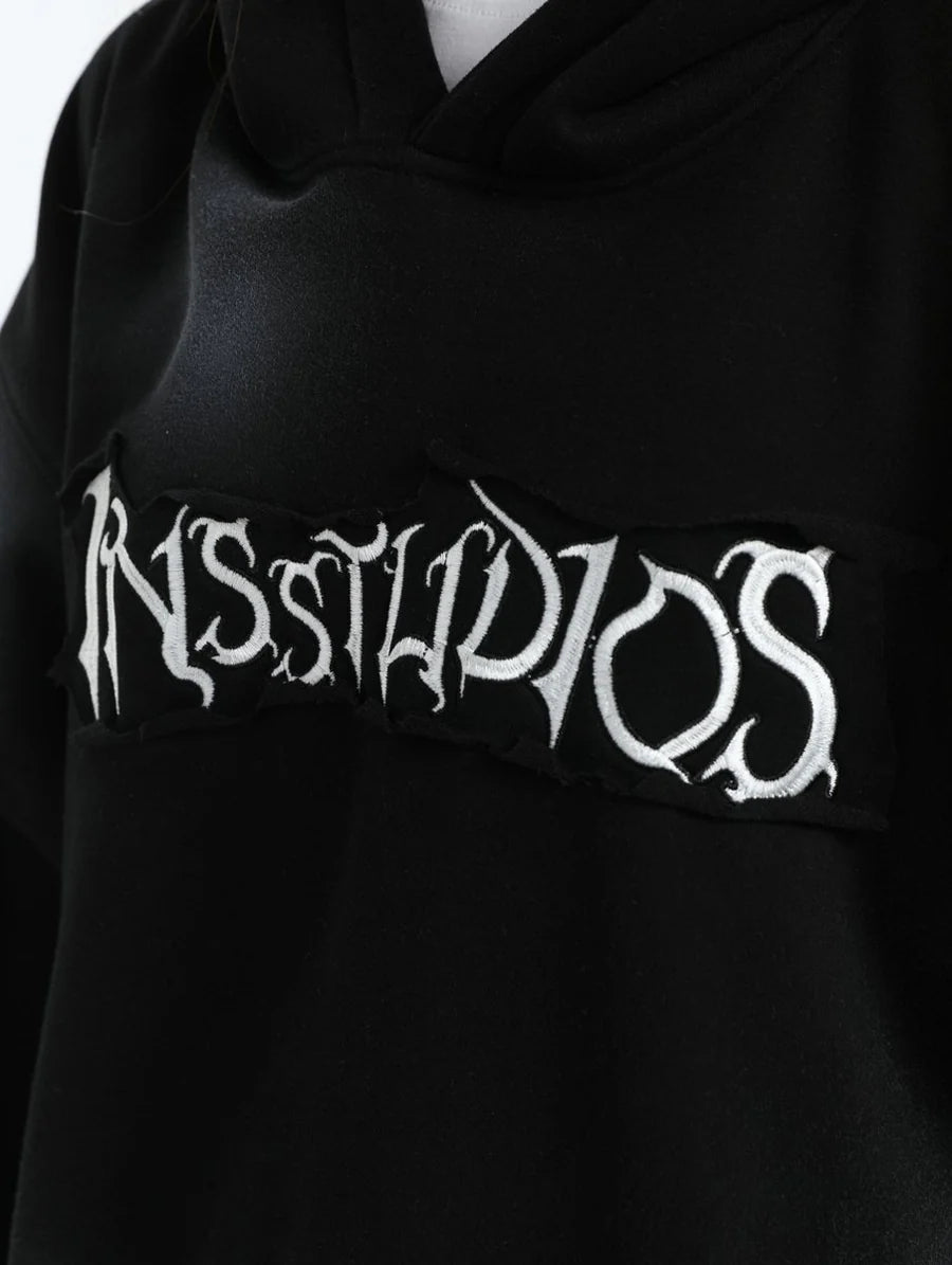 [INSstudios] SPRAY PAINT LOGO LOOSE HOODIE ST1199