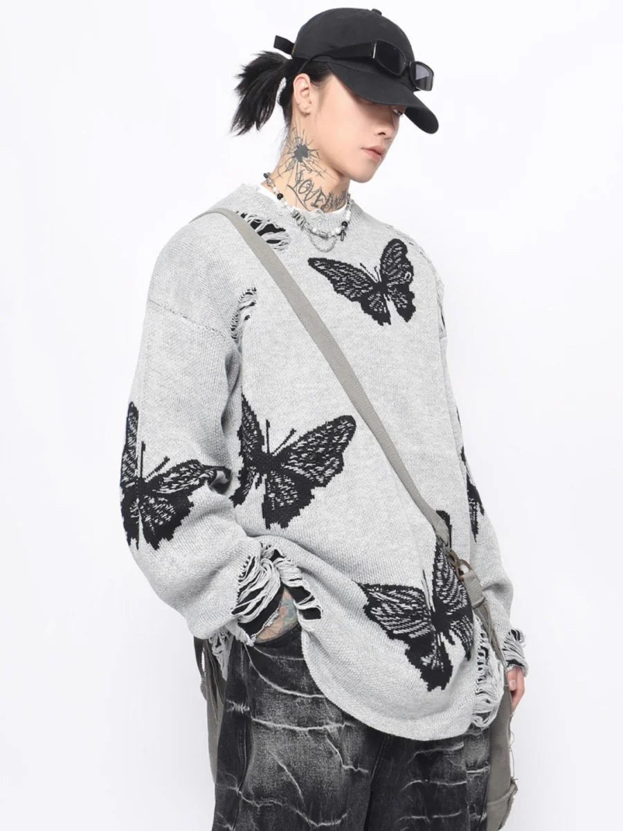 [MZ] BROKEN HOLES DESIGN OVERSIZE KNIT ST1179