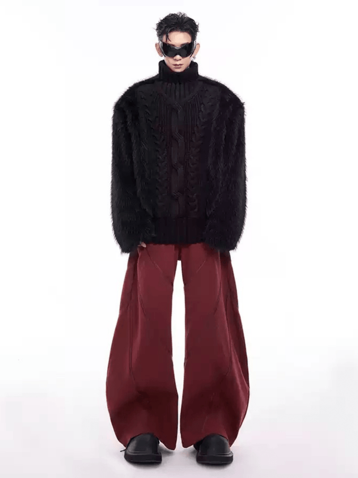 [STARTEXCEEDEND] Fur turtleneck sweater st2795
