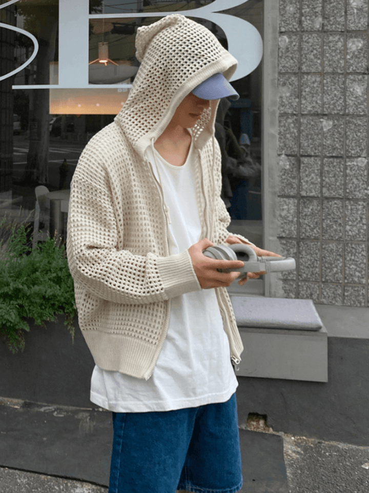 Trendy mesh hoodie st1204