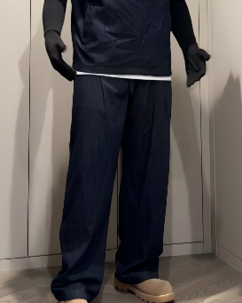 COTTON LINEN STRAIGHT JEANS MT085