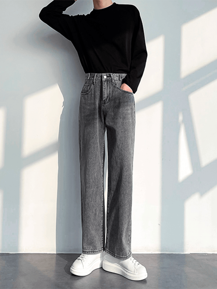 [HOHO] Loose Straight Denim Pants st1234