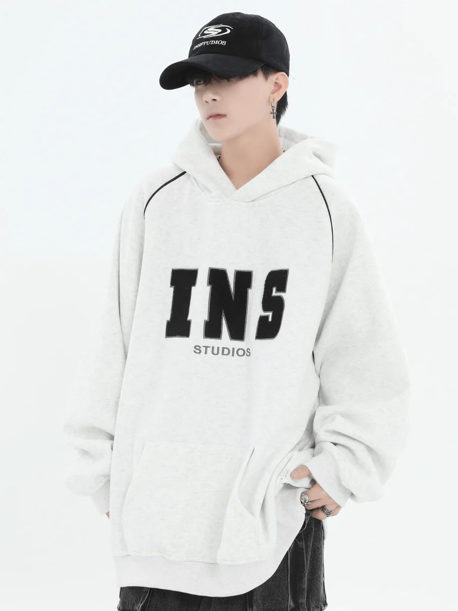 [INSstudios] AMERICAN FLOCKED LOGO HOODED ST560