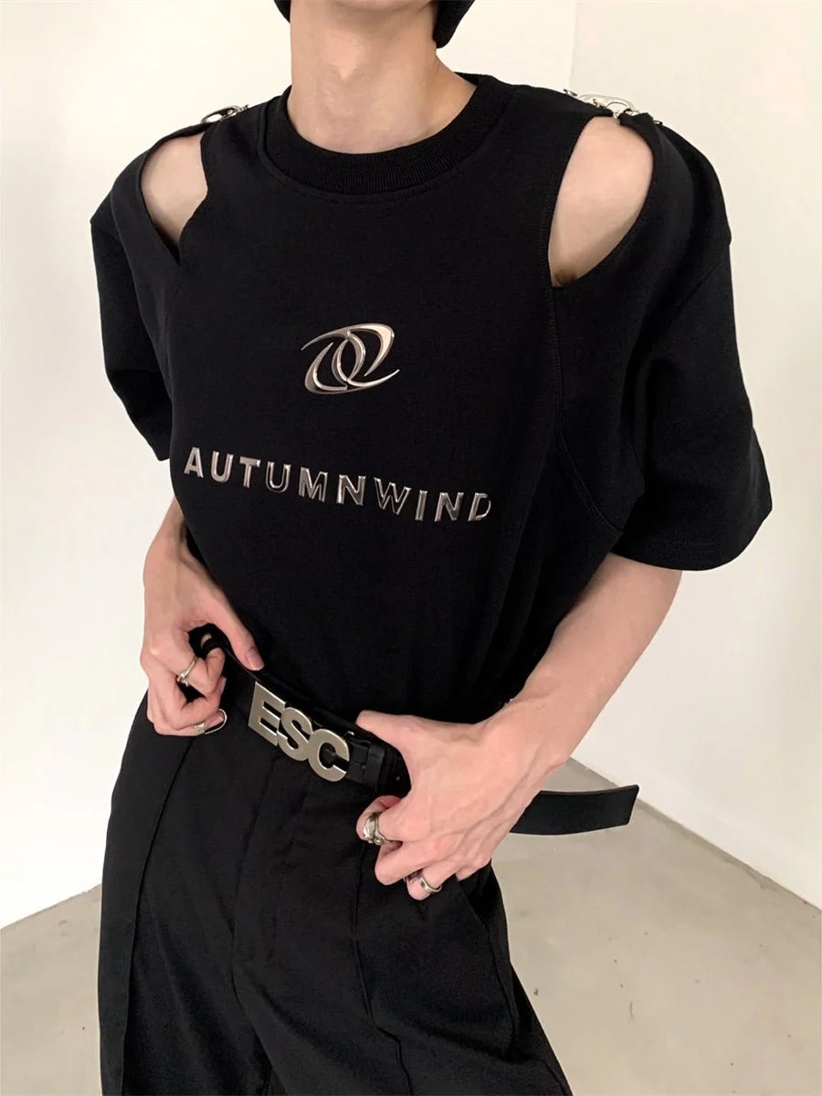 [AUTUMNWIND]डिकंस्ट्रक्टेड डिज़ाइन टी-शर्ट ST1058 