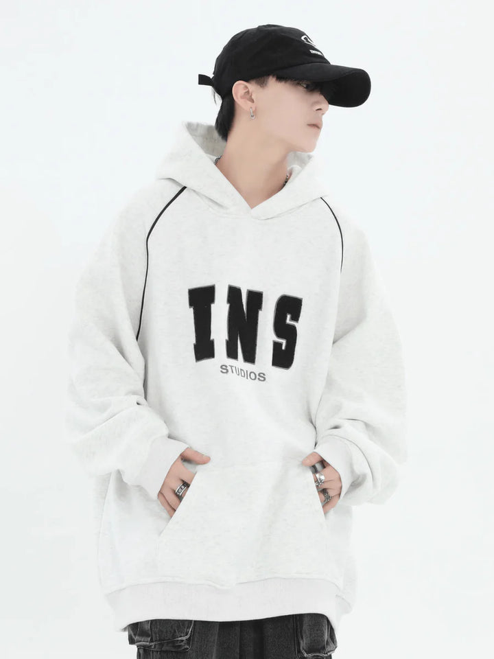 [INSstudios] AMERICAN FLOCKED LOGO HOODED ST560