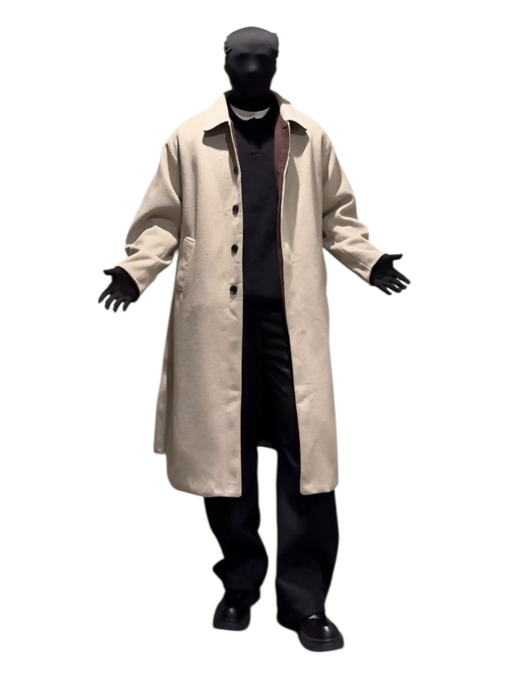 울 블렌드 미디 길이 코트 st5089