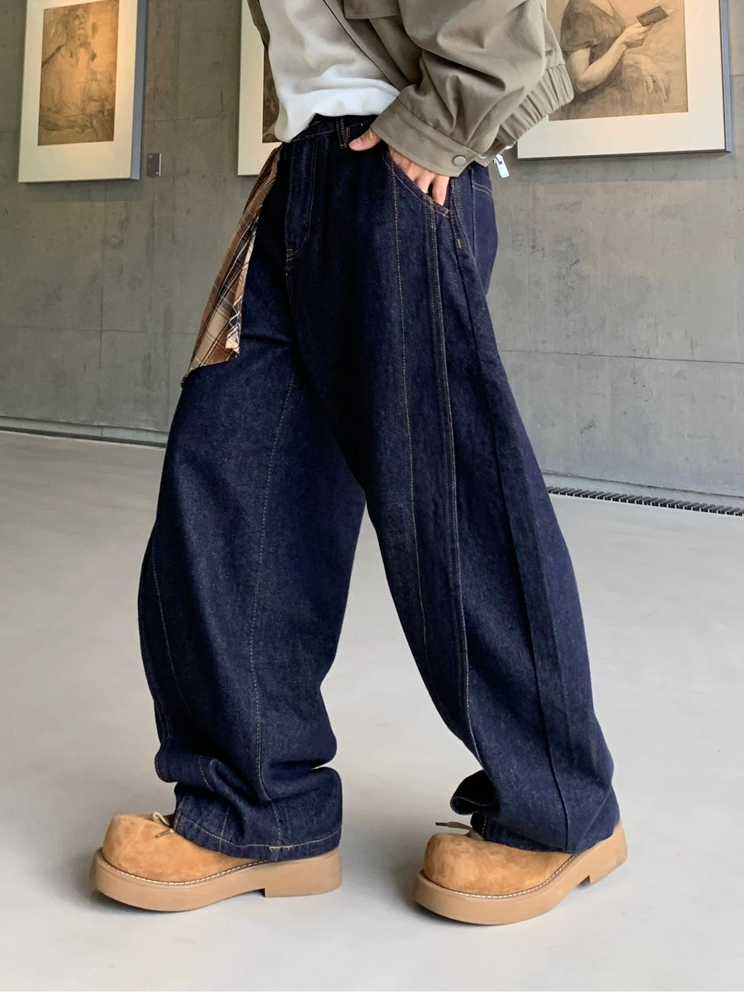 WASHED LOOSE STRAIGHT JEANS st5064