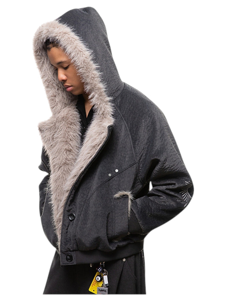 FAUX FUR-COLLAR PADDED JACKET st5079