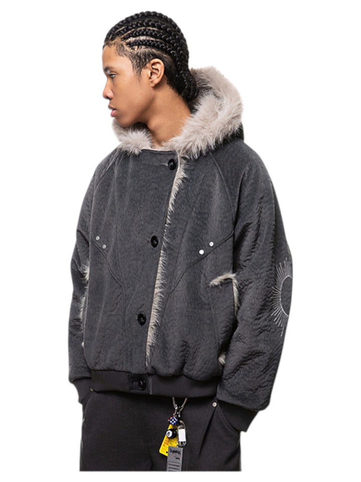 FAUX FUR-COLLAR PADDED JACKET st5079