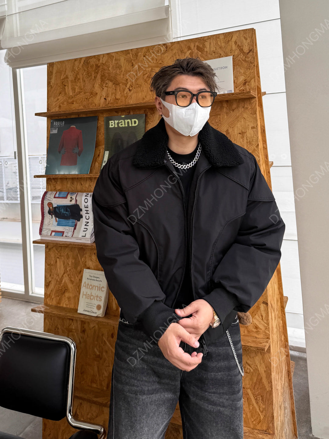 DETACHABLE-COLLAR CROPPED JACKET 5082