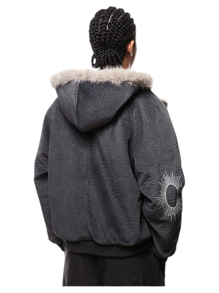 FAUX FUR-COLLAR PADDED JACKET st5079