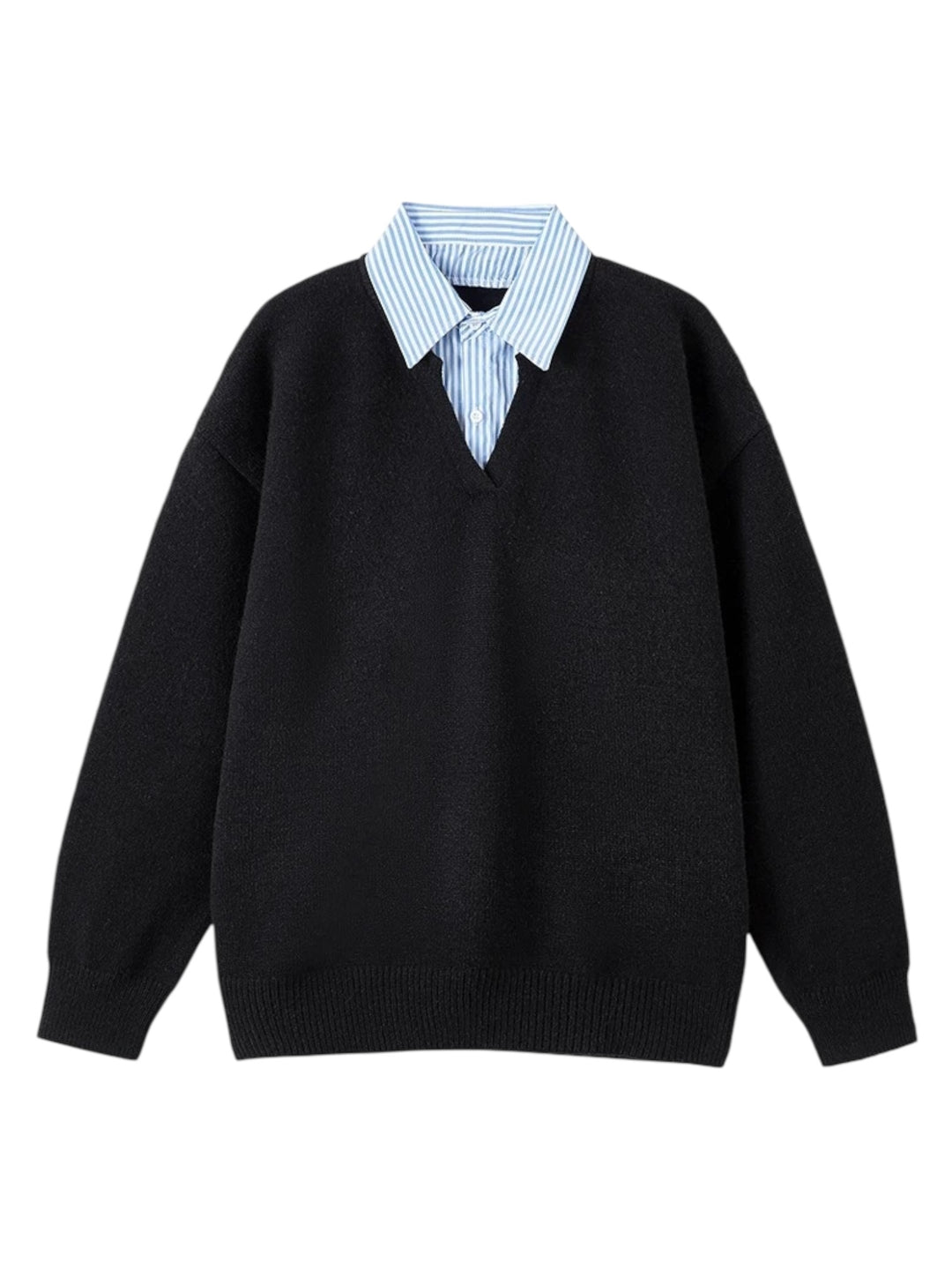 [W.K] LAYERED STRIPE POLO KNIT st5051