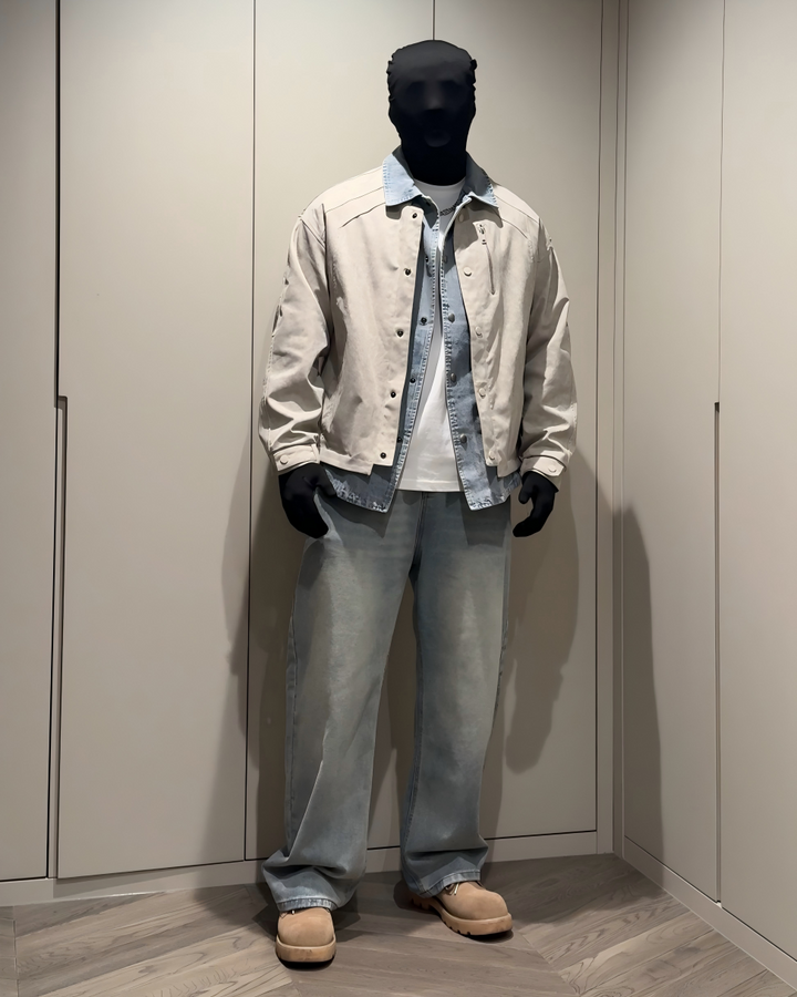 DRAPE WASHED JEANS MT089