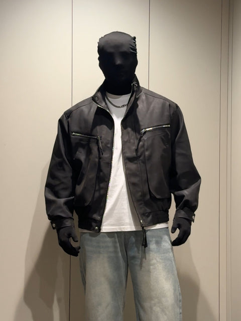 VINTAGE DOUBLE ZIPPER LEATHER JACKET ST5130