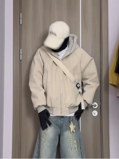 DECONSTRUCTED FUR-TRIM HOODIE JACKET TT092