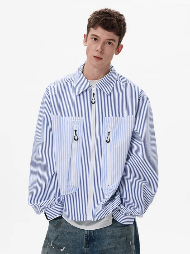 [MADWITCH] striped shirt jacket st1865