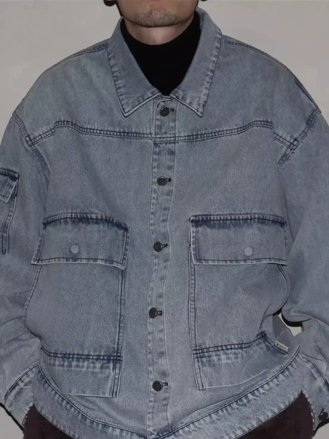 Vintage Washed Multi-Pocket Denim Jacket ST5157