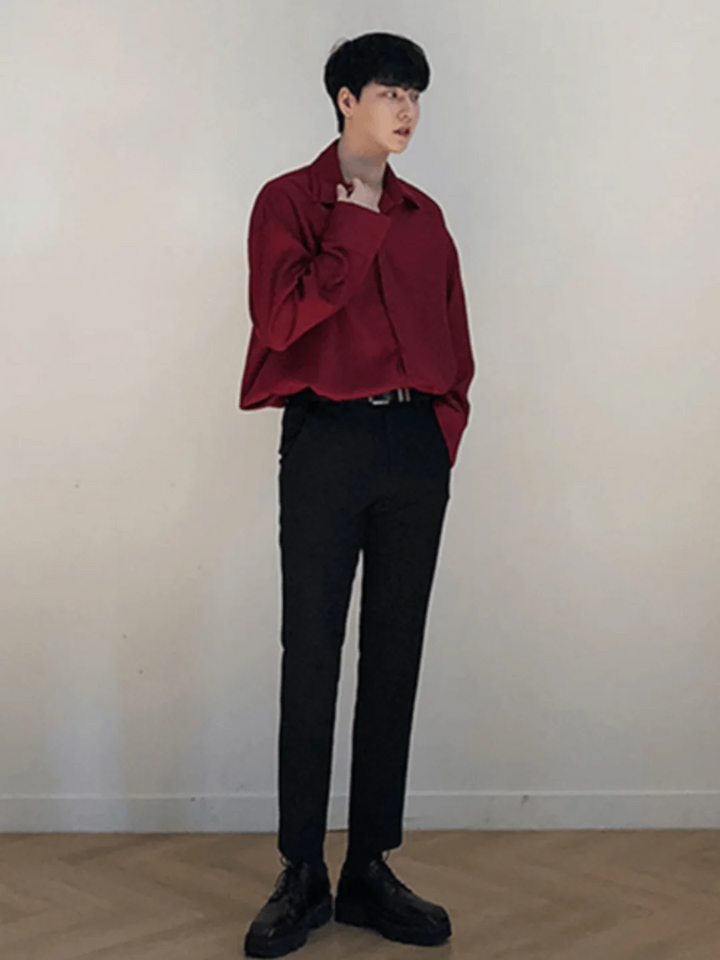 [DAVID&ME] Handsome Ice Silk Shirt st197