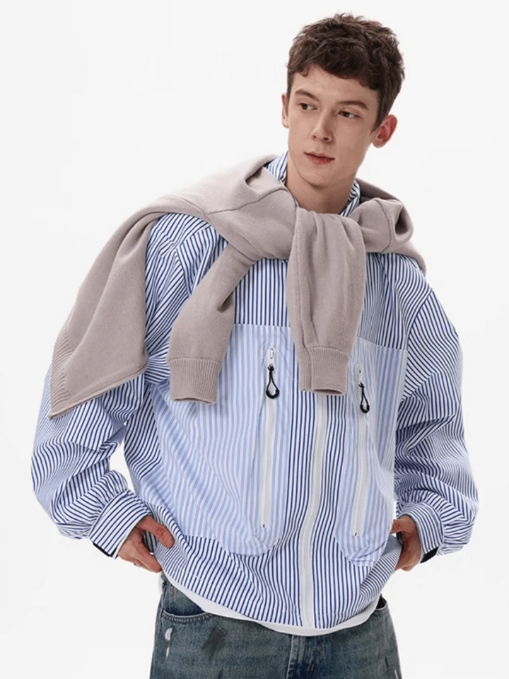 [MADWITCH] striped shirt jacket st1865