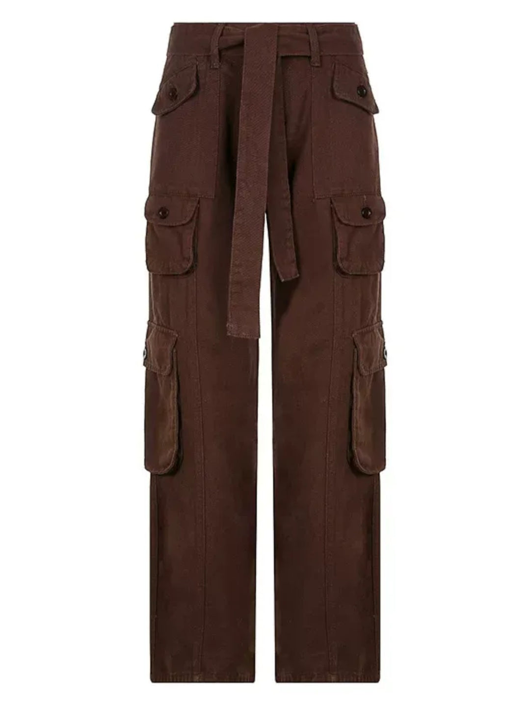 VINTAGE HIGH-WAIST STRAIGHT-LEG CARGO PANTS ST5205