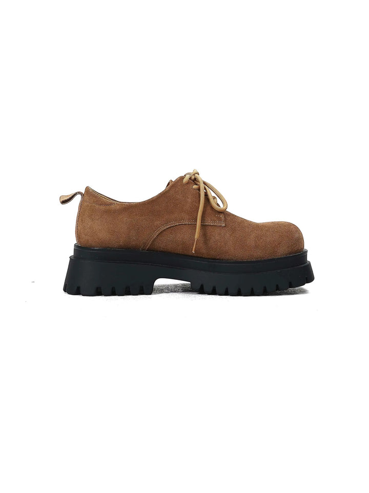 FAUX SUEDE PLATFORM DERBY SHOES ST5153