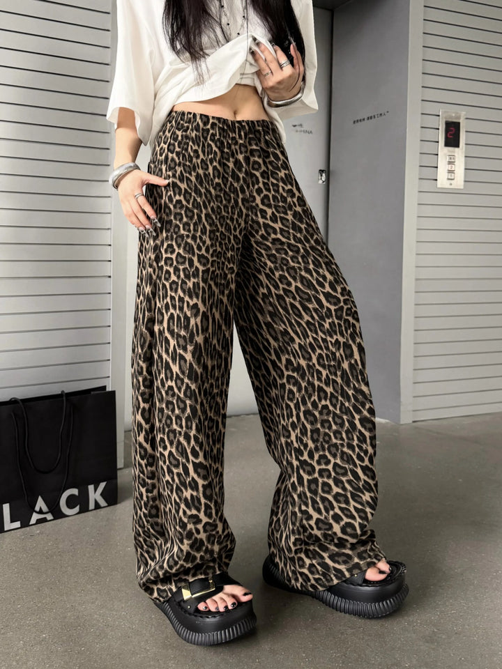 LEOPARD PRINT HIGH-WAIST WIDE-LEG TROUSERS ST5207
