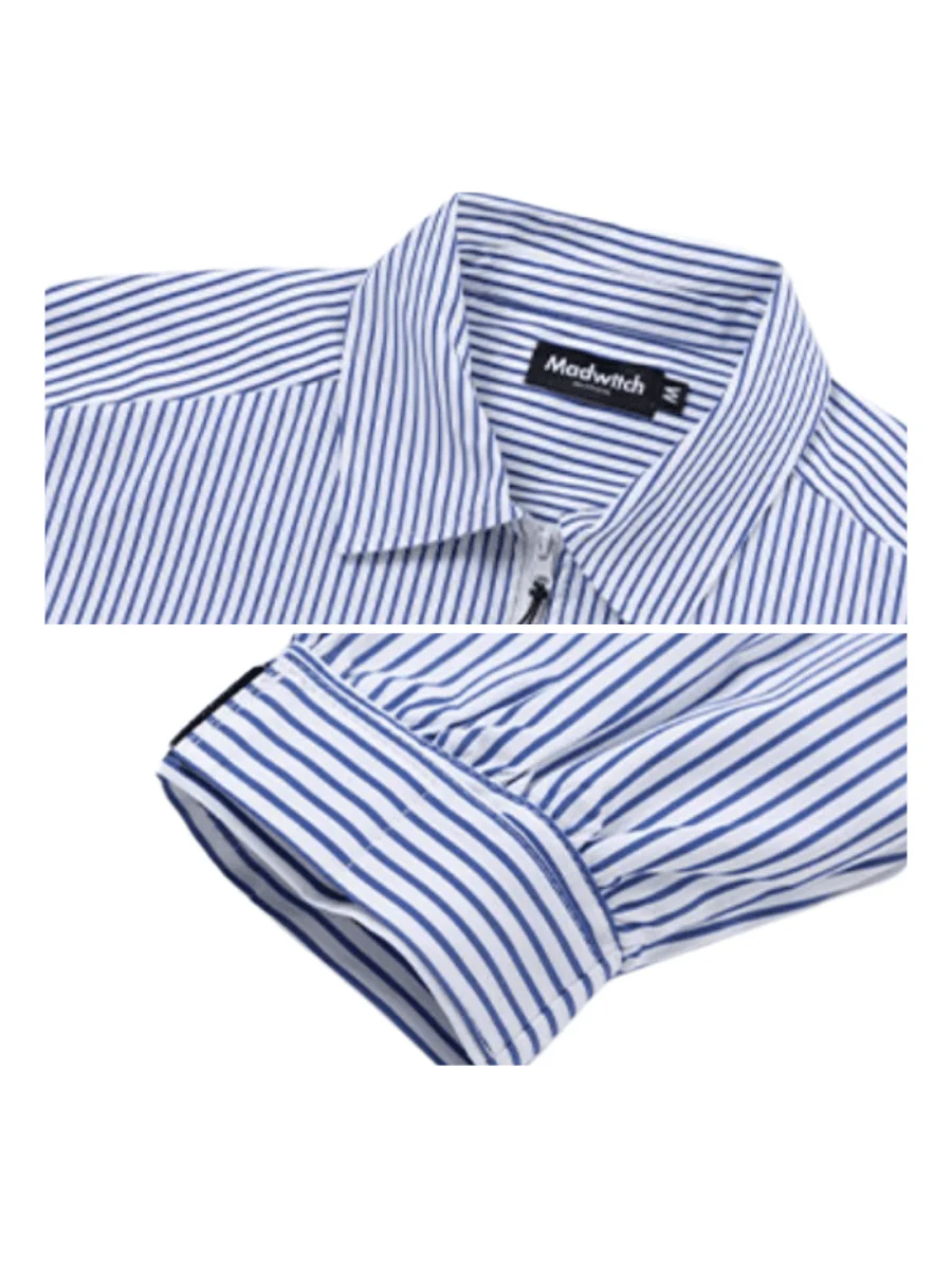 [MADWITCH] striped shirt jacket st1865