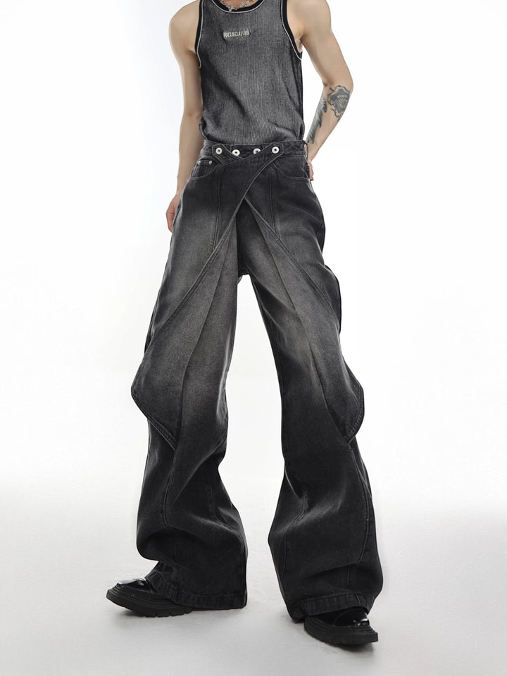 DECONSTRUCTED PANELLED WASHED JEANS ST5187