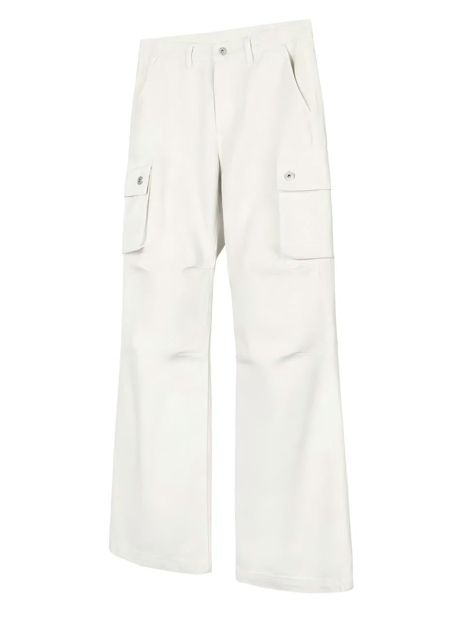 WASHED CARGO CURVED-LINE PANELLED PANTS ST5208
