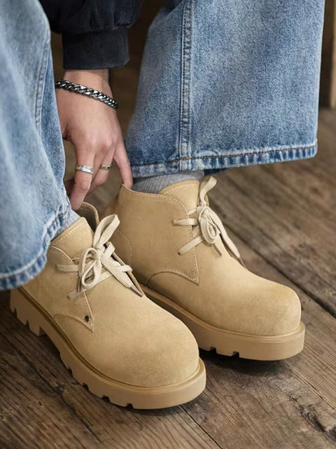 ROUND-TOE CHUNKY DERBY BOOTS  ST5123