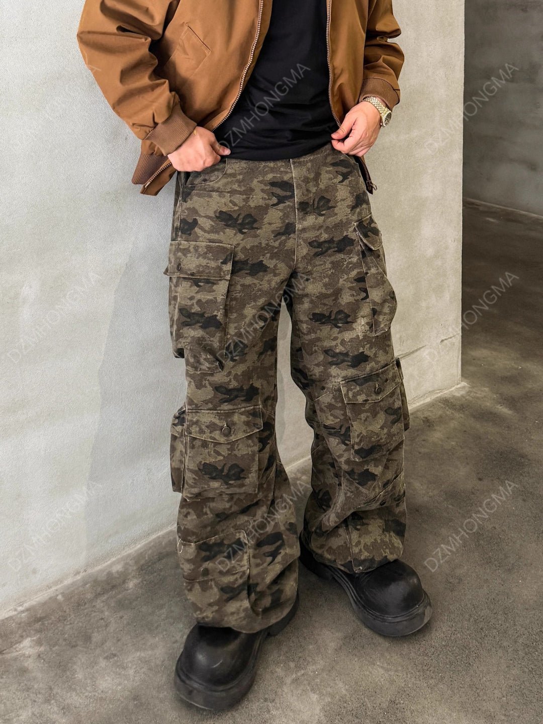 [DAZHONGMA] CAMO CARGO UTILITY TROUSERS st5048