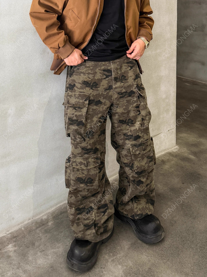 [DAZHONGMA] CAMO CARGO UTILITY TROUSERS st5048