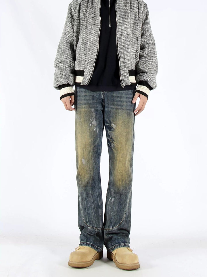 VINTAGE VIBE SPLATTERED WASHED FLARED JEANS ST5189