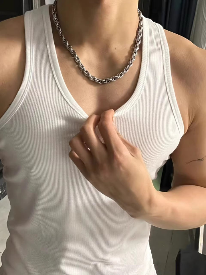 SLIM-FIT STRETCH COTTON TANK TOP  ST5138