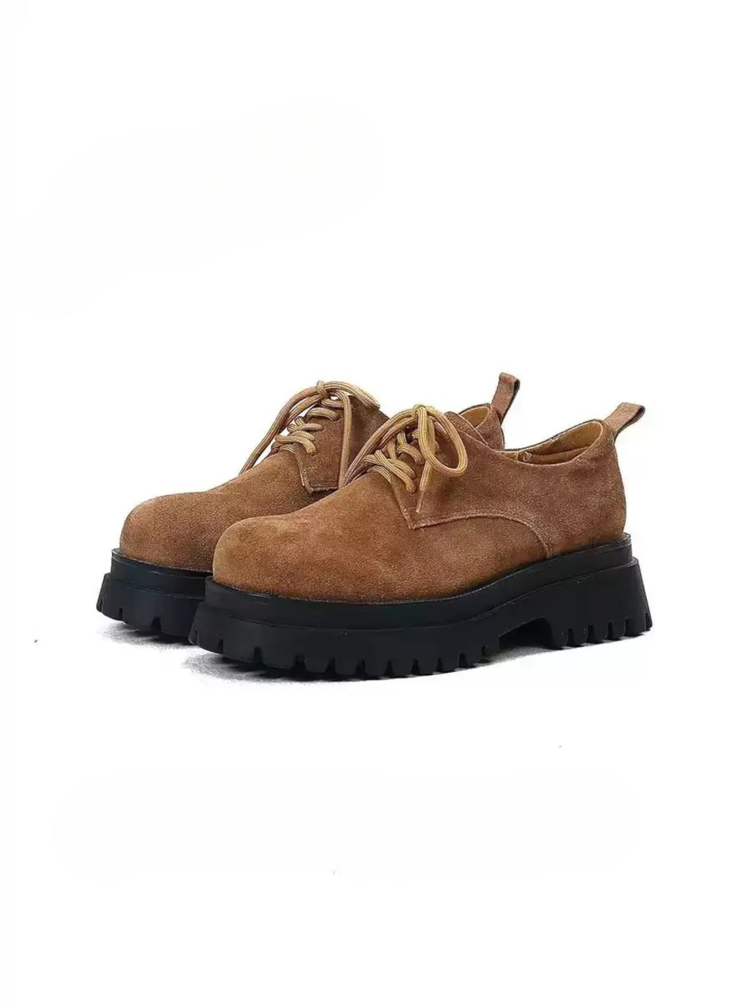 FAUX SUEDE PLATFORM DERBY SHOES ST5153