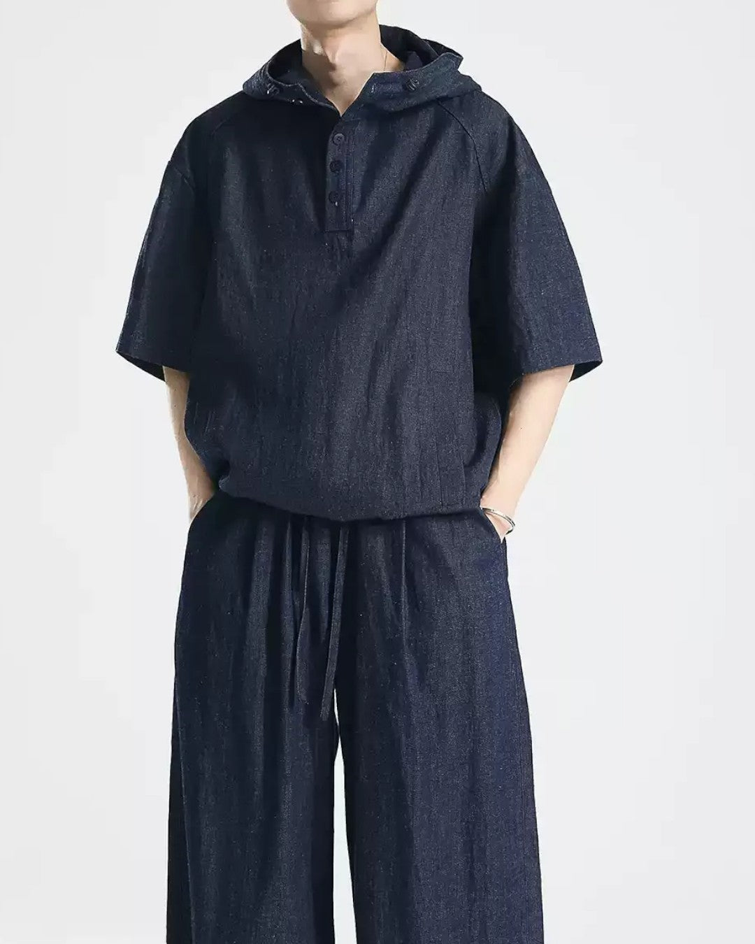 COTTON LINEN HOODIE SHIRT MT563