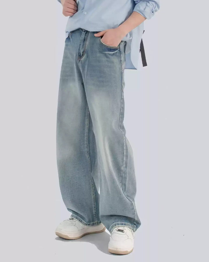 DRAPE WASHED JEANS MT089