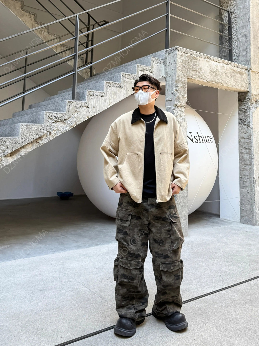 [DAZHONGMA] CAMO CARGO UTILITY TROUSERS st5048
