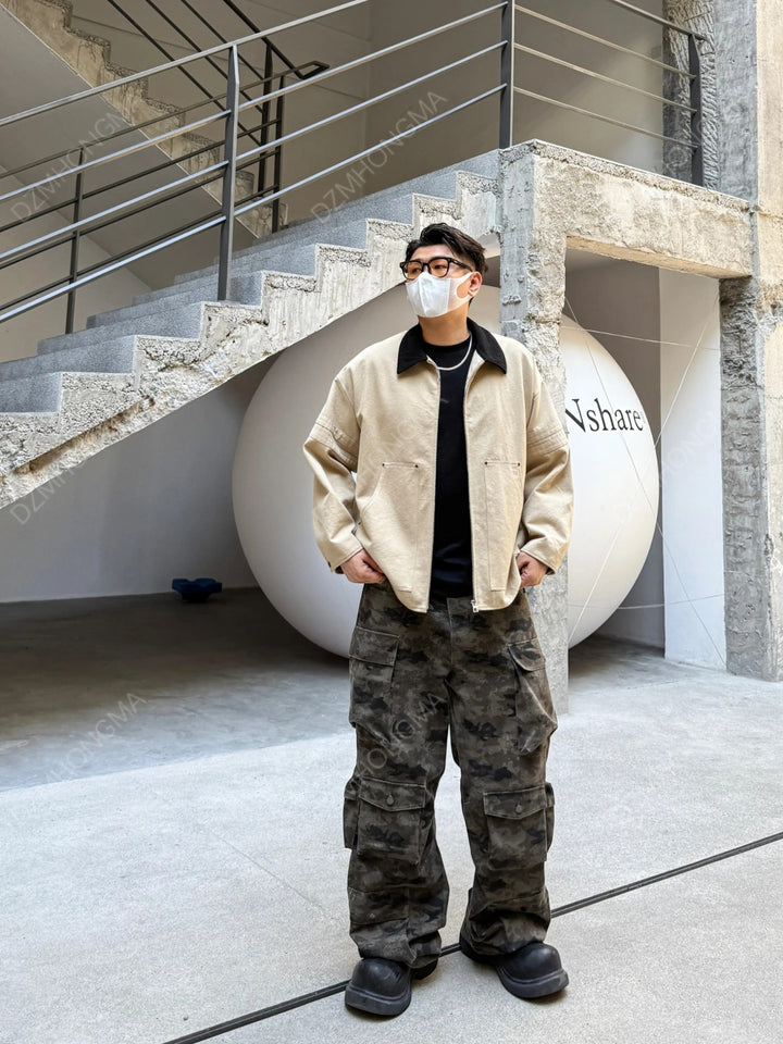 [DAZHONGMA] CAMO CARGO UTILITY TROUSERS st5048