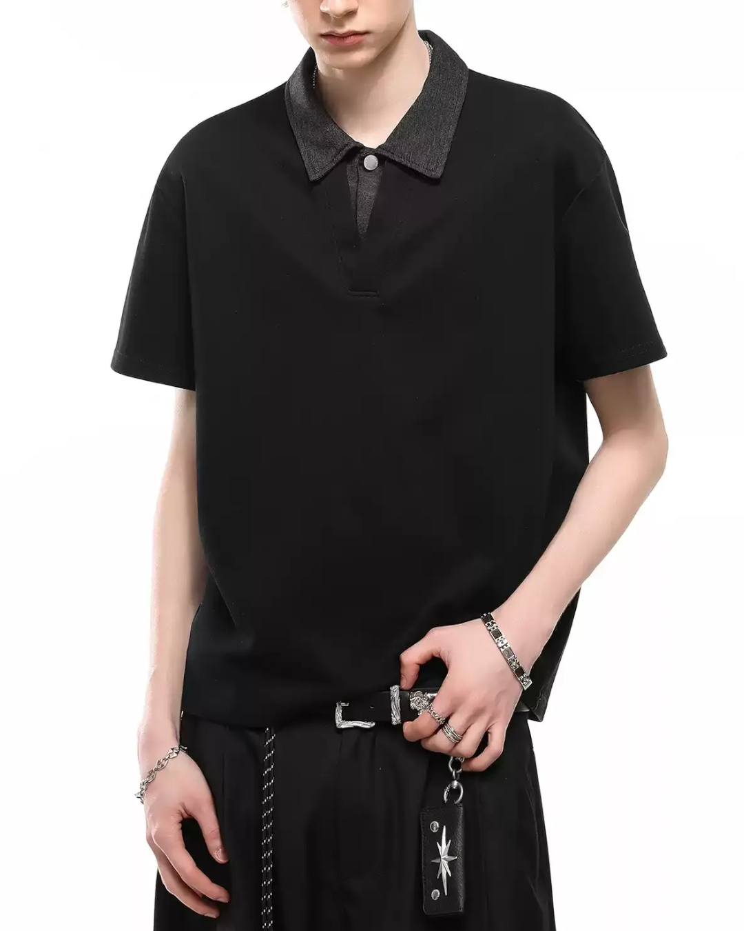FAKE-LAYER POLO COLLAR T-SHIRT MT565